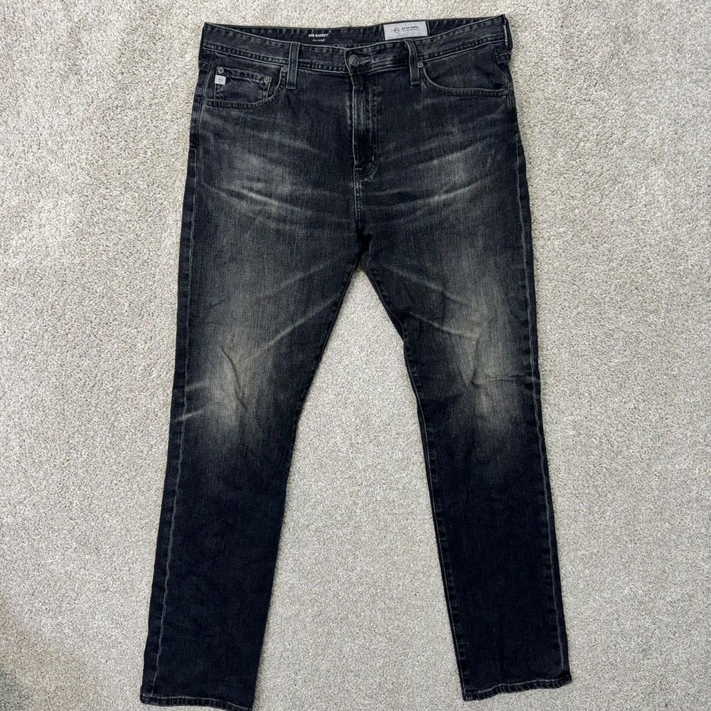 AG Adriano Goldschmied Jeans Mens 36 The Everett Slim Straight Black Wash EUC